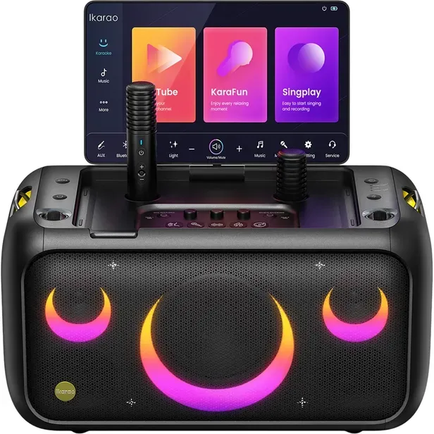 Foto do Produto JOOG SPEAKER BREAK X1 KARAOKE/PANTALLA 13.3"/2X MICROFONO