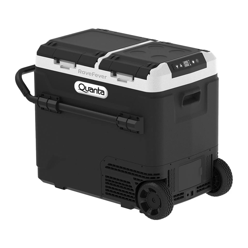 Foto do Produto Caixa Térmica Cooler Quanta Dual Revefever QTCD60 - 60L - Bluetooth - Com Painel Digital - Bivolt - Preto