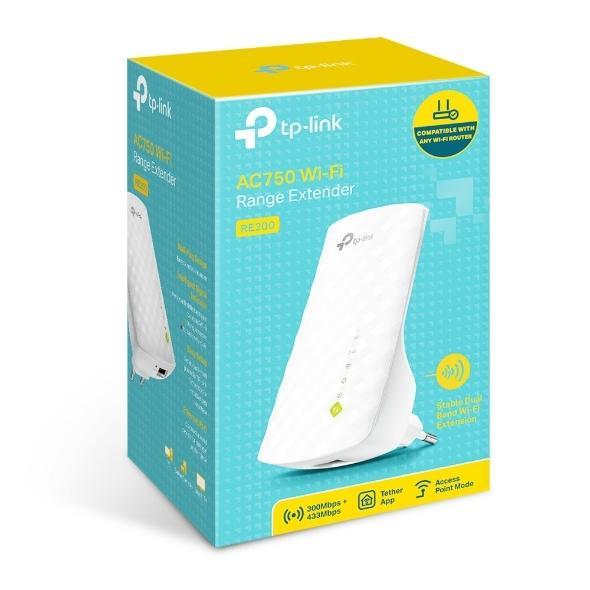 Foto do Produto REPETIDOR TP-LINK RE200 AC750 DUAL BAND WIRELESS