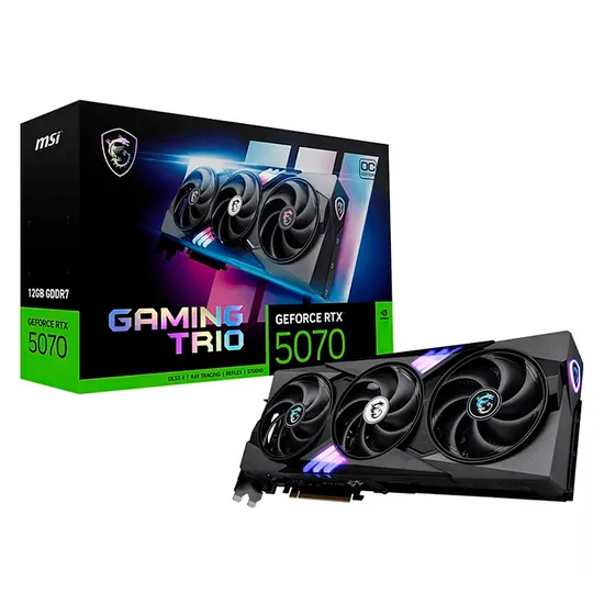 Foto do Produto Placa de Vídeo MSI GeForce RTX5070 Trio OC 12GB GDDR7 PCI-Express