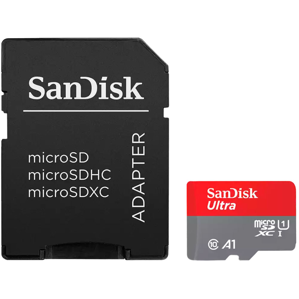 Foto do Produto Cartão de Memória Micro SD SanDisk Ultra SDXC 128GB 140 MB/s – SDSQUAB-128G-GN6MA
