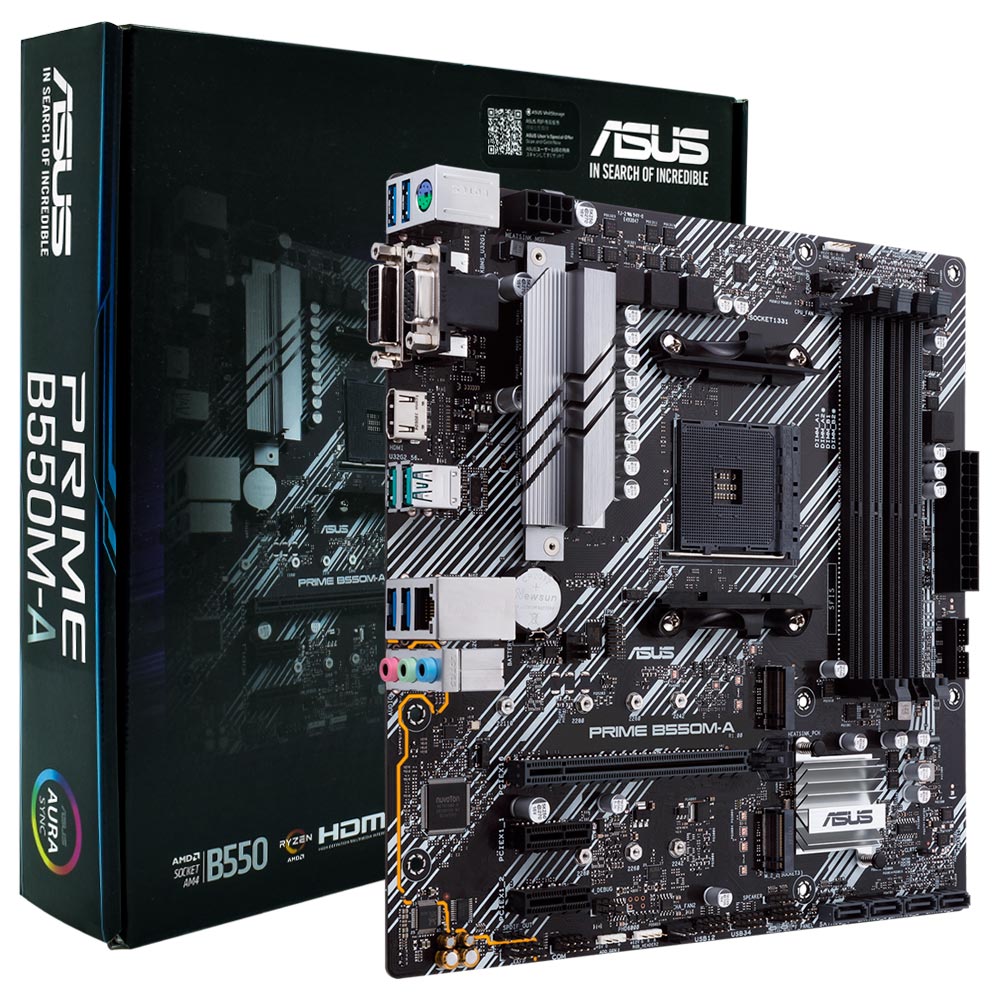 Foto do Produto Placa Mae ASUS Prime B550M-A Socket AM4 / VGA / DDR4