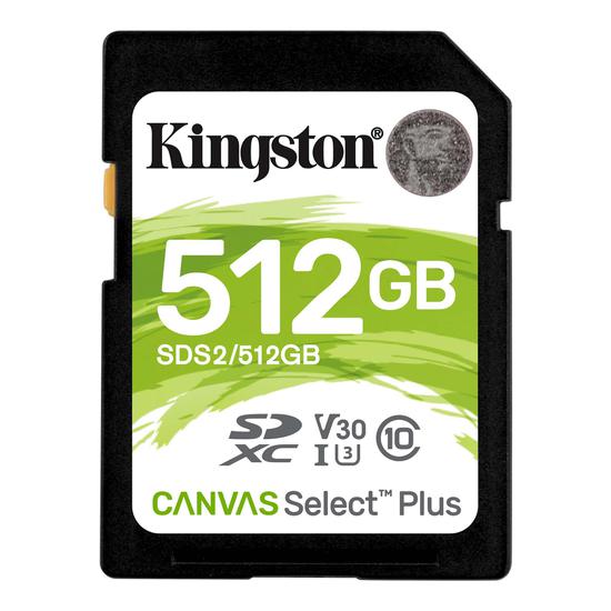 Foto do Produto Cartão de Memória Kingston Canvas Select Plus SDXC 512GB Classe 10