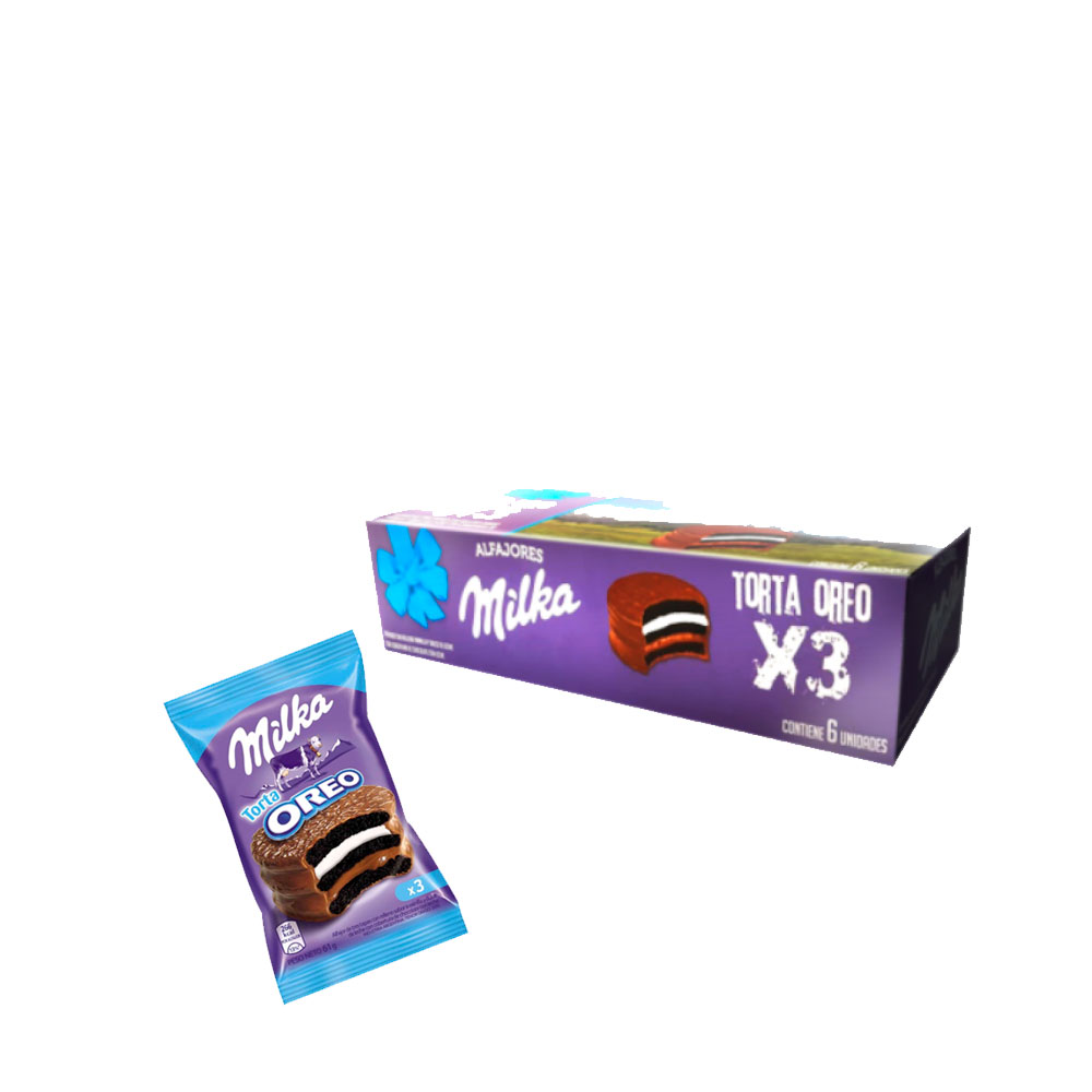 Foto do Produto ALFAJOR MILKA TRIPLE TORTA OREO 6 UNIDADES