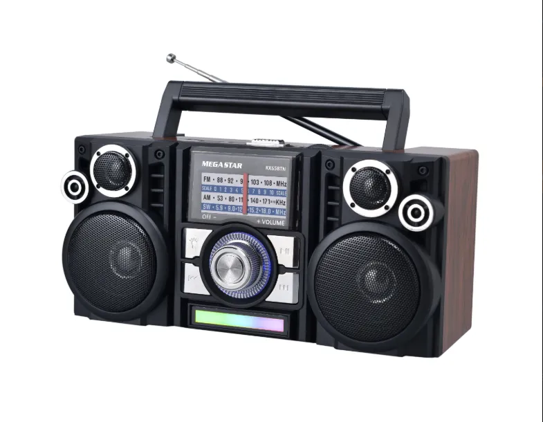 Foto do Produto MEGASTAR RADIO PORTATIL RX65BTN SD/USB/BLUETOOTH NEGRO/MARRON