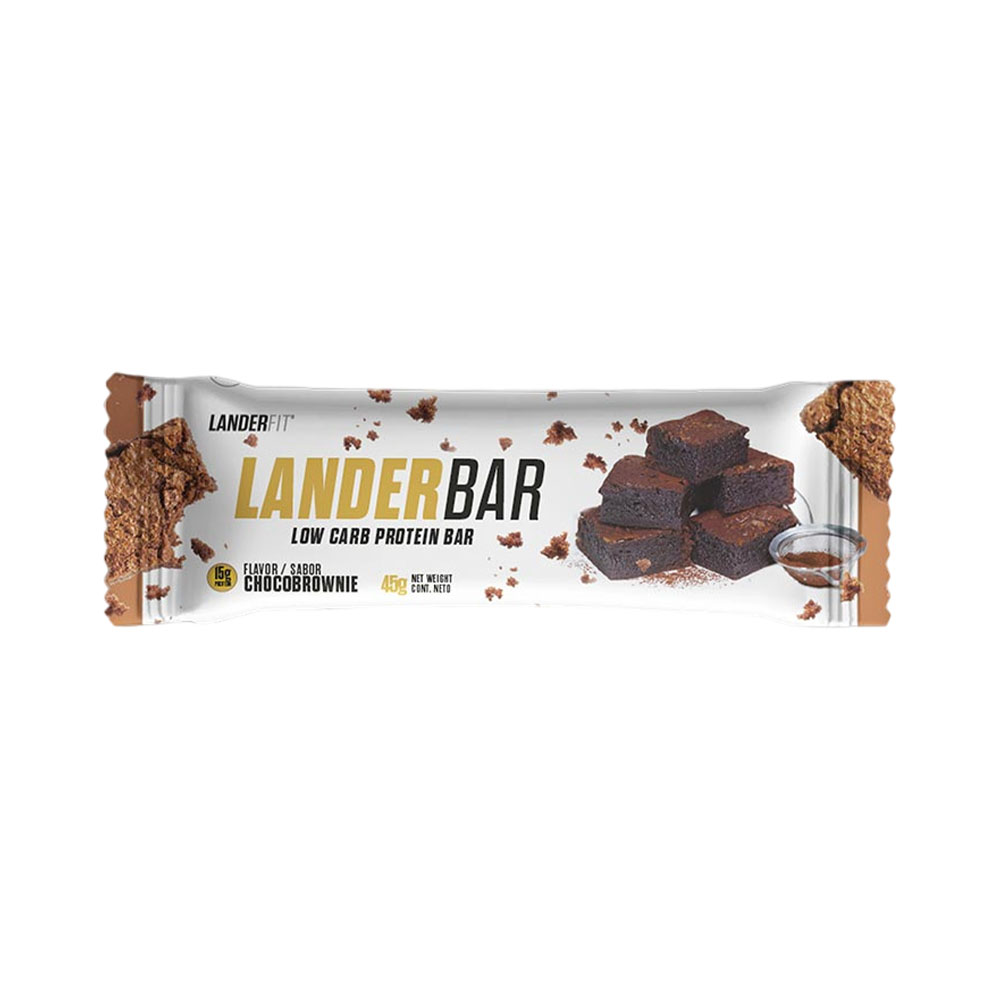 Foto do Produto BARRA DE PROTEÍNA LANDERFIT LANDERBAR LOW CARB CHOCOBROWNIE 45GR