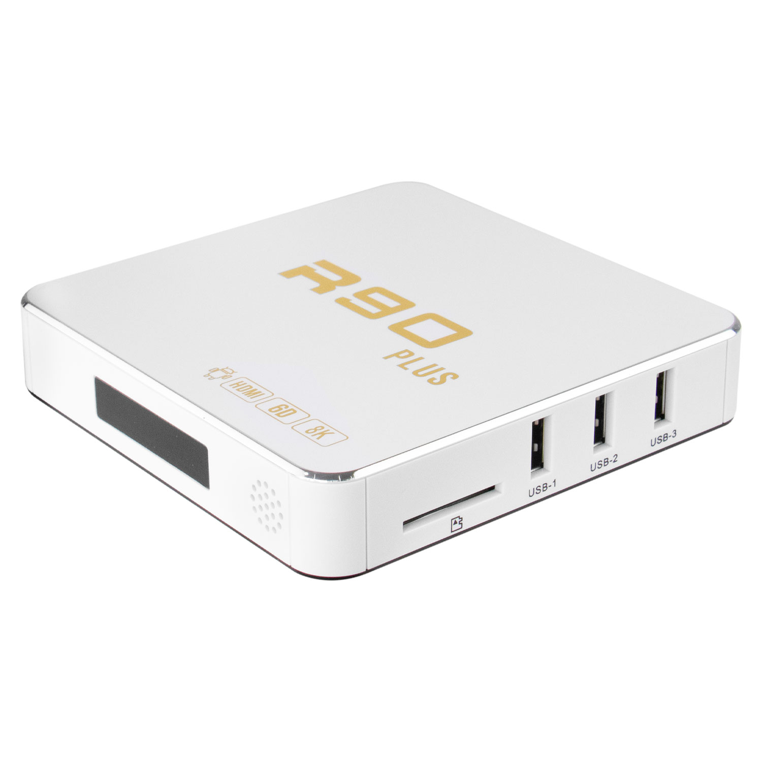 Foto do Produto TV Box R90 Plus - 8K - 64/512GB - Android - 5G - Branco - FTA