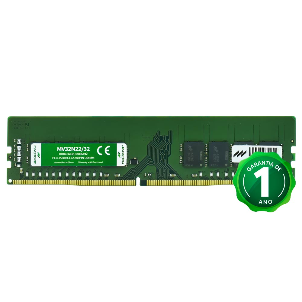 Foto do Produto Memoria RAM Macrovip DDR4 32GB 3200MHz - MV32N22/32