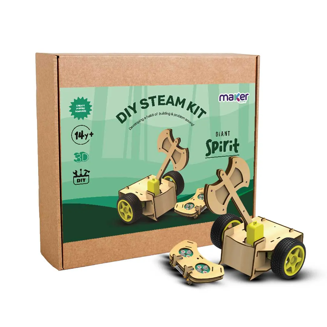 Foto do Produto MAKER ROBOT KIT MDF CARRINHO COMBATE MACHADO GIANT SPIRIT PY S/M S/C