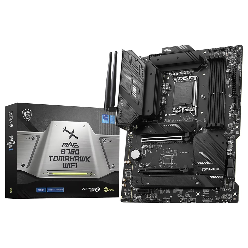 Foto do Produto Placa Mae MSI MAG B760 Tomahawk Wi-Fi Socket LGA 1700 / DDR5