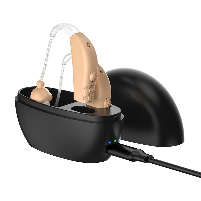 Foto do Produto AMPLIFICADOR AUDITIVO DIGITAL PAR RECARREGÁVEL DR-HA-03