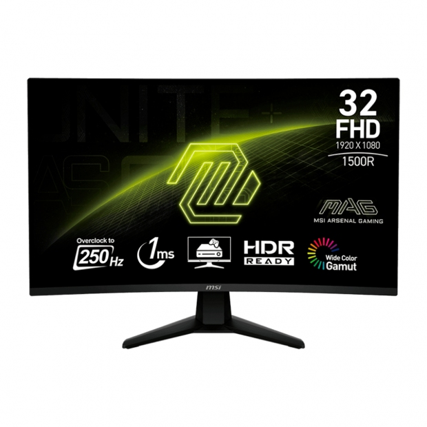 Foto do Produto Monitor Msi Mag 32C6X Curvo 32" Full HD (1920 x 1080), 1ms, 165HZ, IPS, 2xHDMI 2.0, 1xDisplayPort 1.4, 1xConector de Audio, Preto