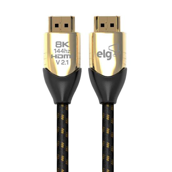 Foto do Produto Cabo HDMI 8K Elg HS8K20 - 2 Metros / Conectores Banhados a Ouro 24K / 144Hz