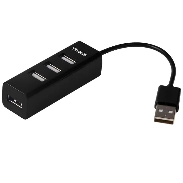 Foto do Produto Hub USB Yookie HUB-08 4 in 1 com 4 Portas USB - Preto
