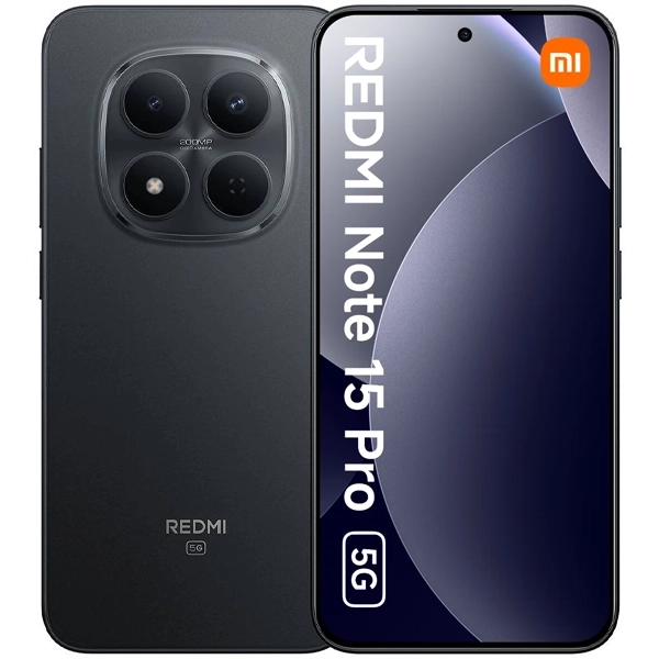 Foto do Produto Celular Xiaomi Redmi Note 15 Pro 5G Dual SIM de 256GB/8GB RAM de 6.83" 200+8MP/20MP - Preto (Global)