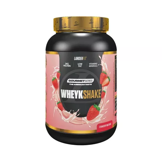 Foto do Produto Whey LanderFit Wheykshake Gourmet Strawberry Milkshake 900G