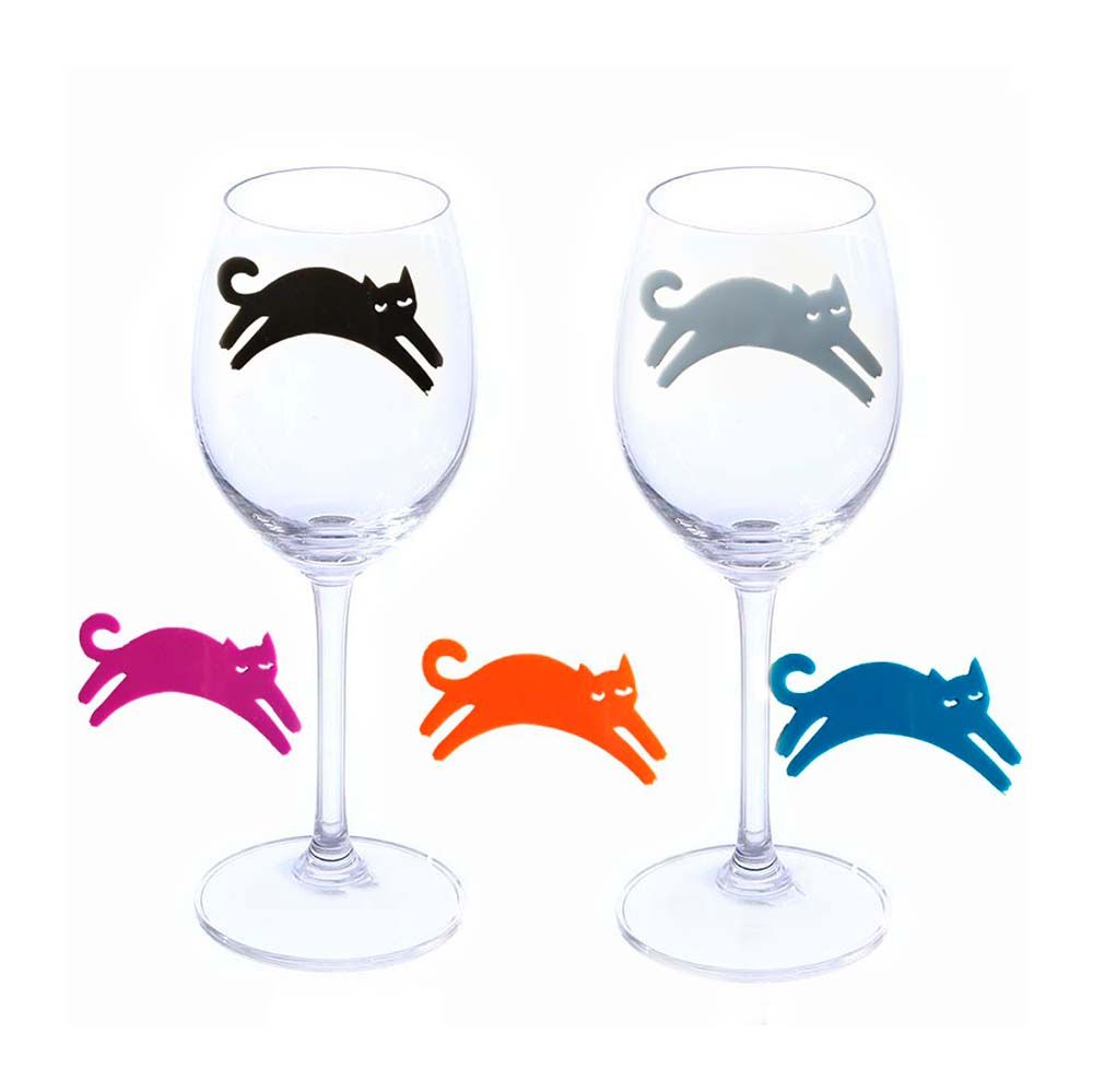 Foto do Produto MARCADOR DE COPAS SILICONA GATO 6PZS