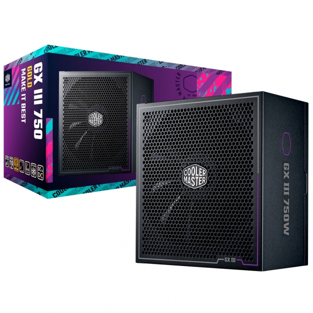 Foto do Produto Fonte Cooler Master GX III 750, 750W, 80 Plus Gold, Modular, Preto, MPX-7503-AFAG-BUS