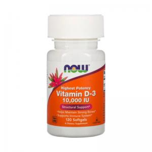 Foto do Produto VITAMINA D3 10,000IU NOW 120SOFTGELS