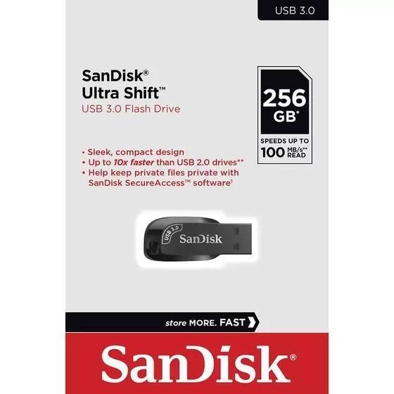 Foto do Produto PEN DRIVE 256GB SANDISK Z410 ULTRA SHIFT USB 3.0