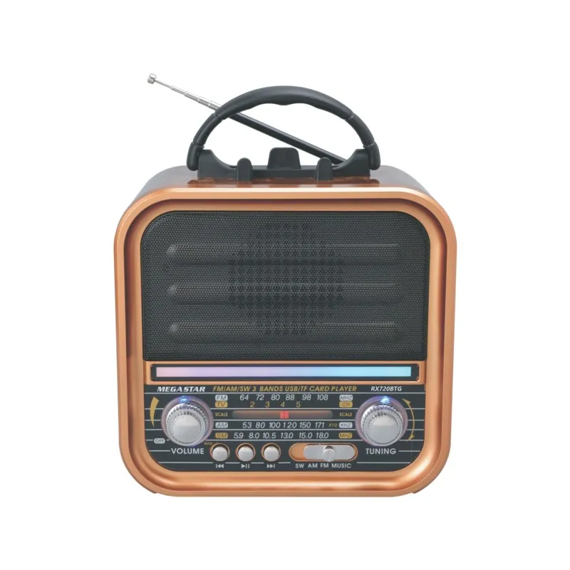 Foto do Produto MEGASTAR RADIO PORTATIL RX720BTW 600W SD/USB/BLOETOOTH MARRON