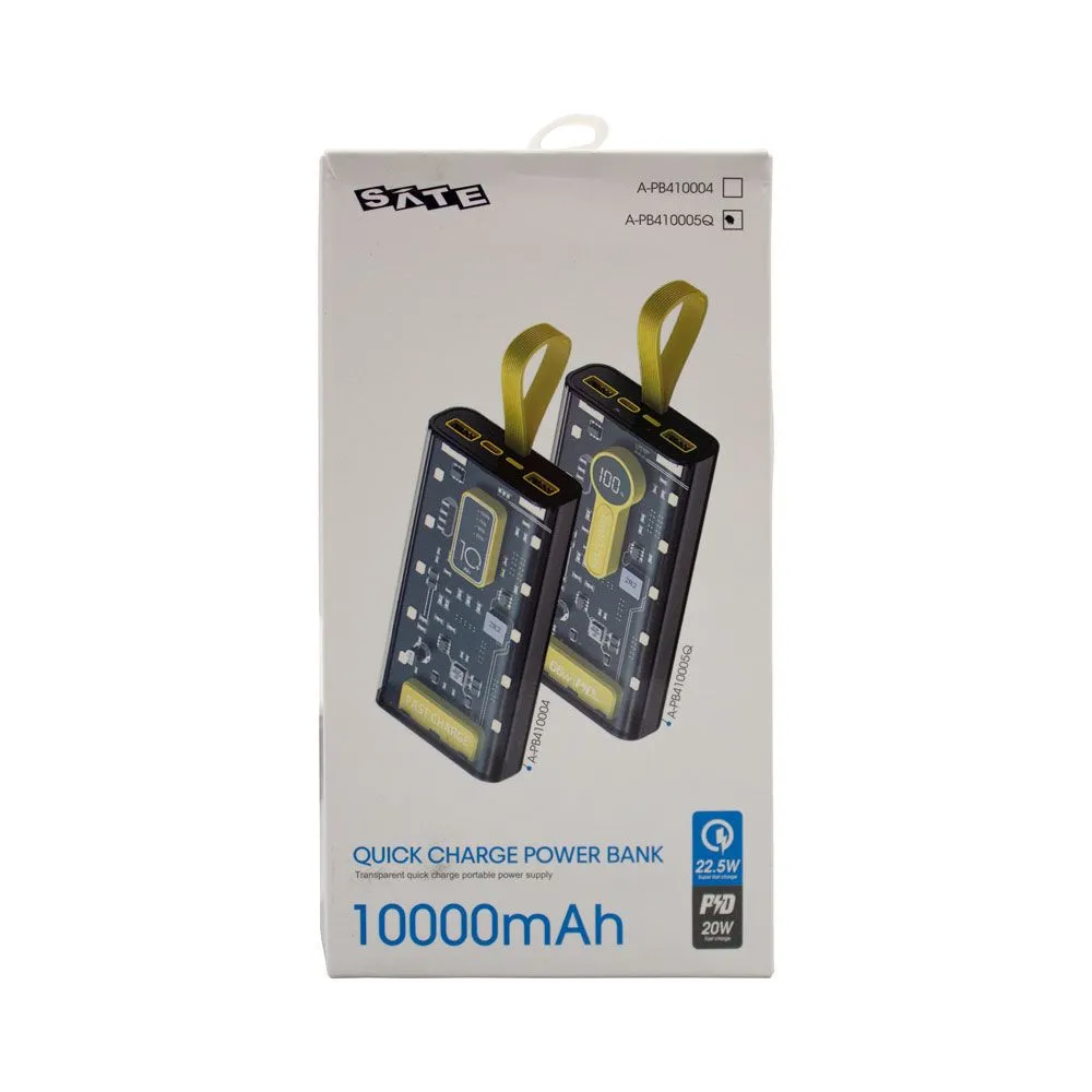 Foto do Produto SATELLITE CARGADOR PORTATIL A-PB410005Q 10000MAH 22.5W /TRANS NEGRO/AMARILLO/TRANSP