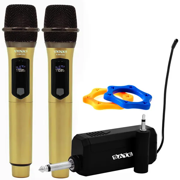 Foto do Produto Microfone Sem Fio Satellite A-MK1202 - Dourado
