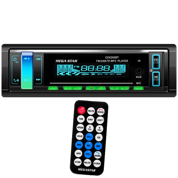 Foto do Produto Toca Rádio MegaStar CDX260BT 4 de 65 watts com Bluetooth/USB/Radio FM - Preto