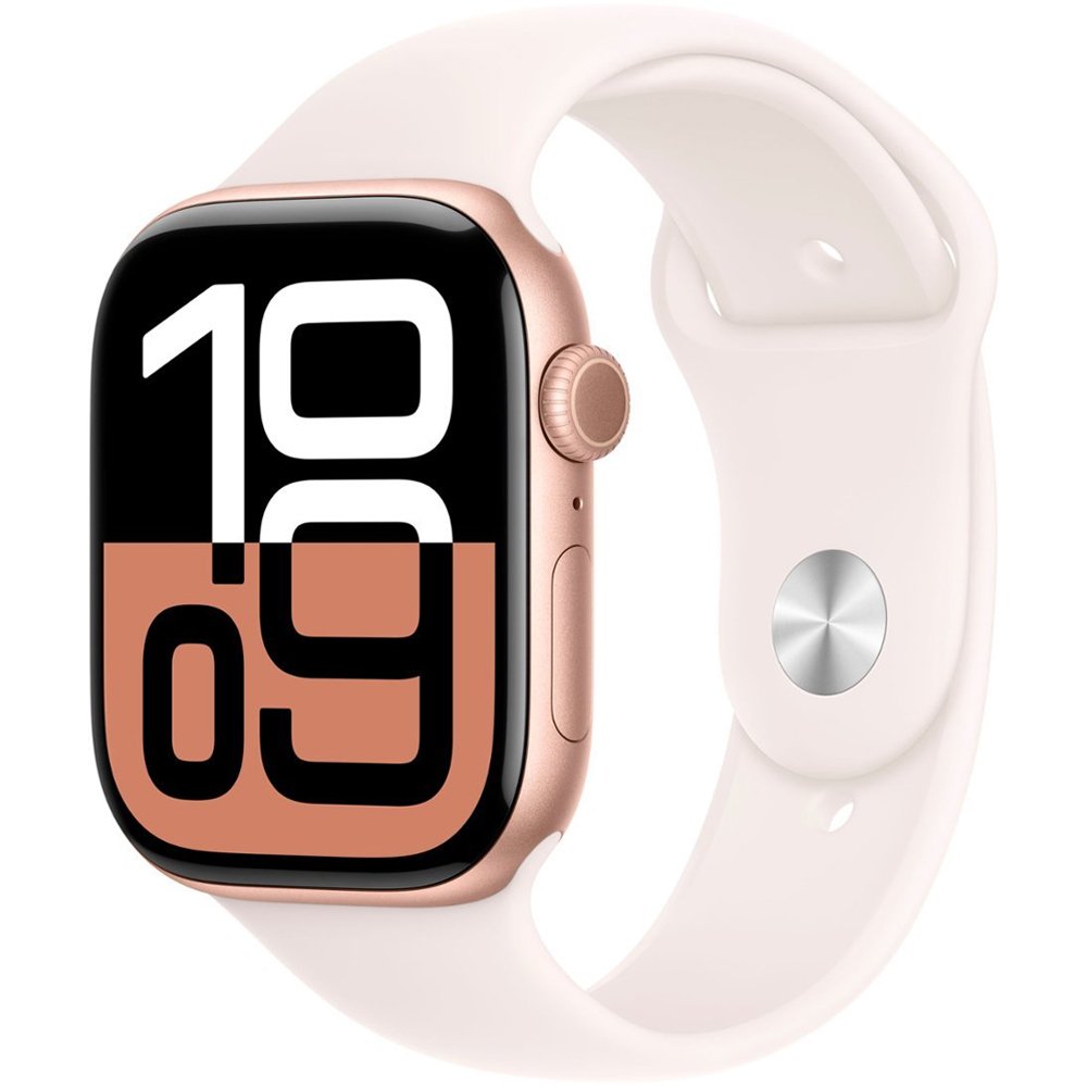 Foto do Produto Apple Watch Series 10 46mm GPS MWWU3LW/A Aluminum Rose Gold/Sport Band Starlight M/L