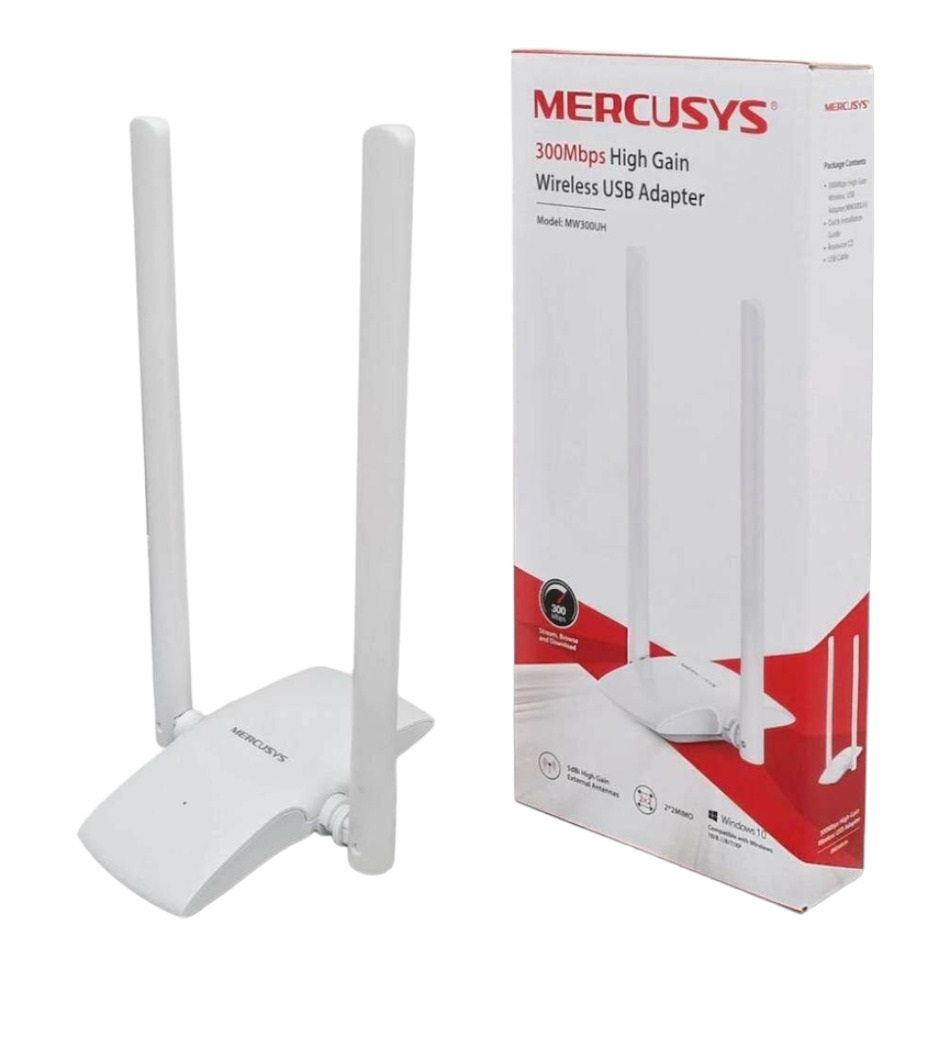 Foto do Produto MERCUSYS WIFI USB MW300UH 300MBPS 2X2 MIMO ADAPTADOR 2*5DBI