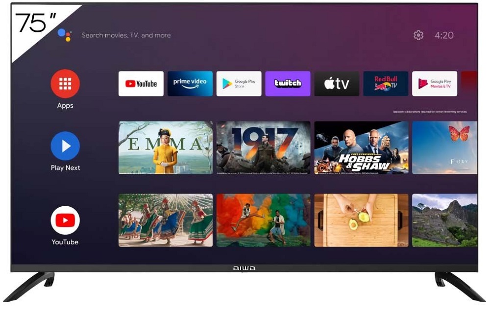 Foto do Produto Smart TV LED Aiwa 75" AW75B4K 4K Ultra HD