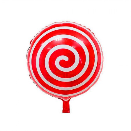 Foto do Produto Balao para Festas Pirulito Espiral Vermelho Branco