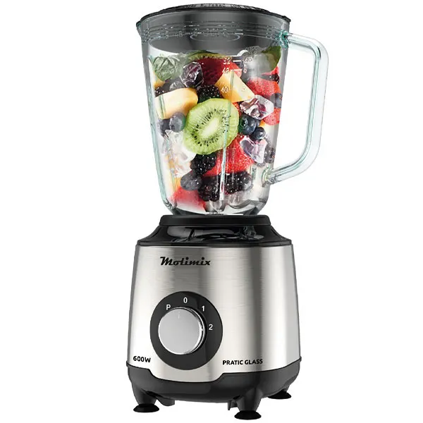 Foto do Produto Liquidificador Molimix Pratic Glass MLV-600 600 watts 1.5 Litros 2 Velocidades + Pulsar 220V ~ 50/60 Hz - Prata/Preto