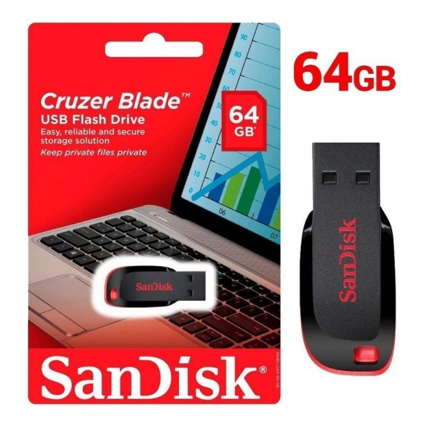 Foto do Produto PEN DRIVE 64GB SANDISK Z50 CRUZER BLADE
