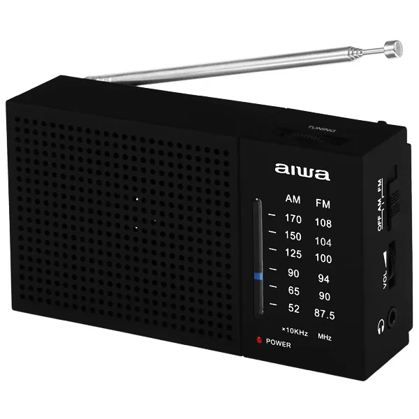 Foto do Produto Rádio Portátil AM/FM Aiwa AWFML2 0.3 watts RMS a Pilha - Preto