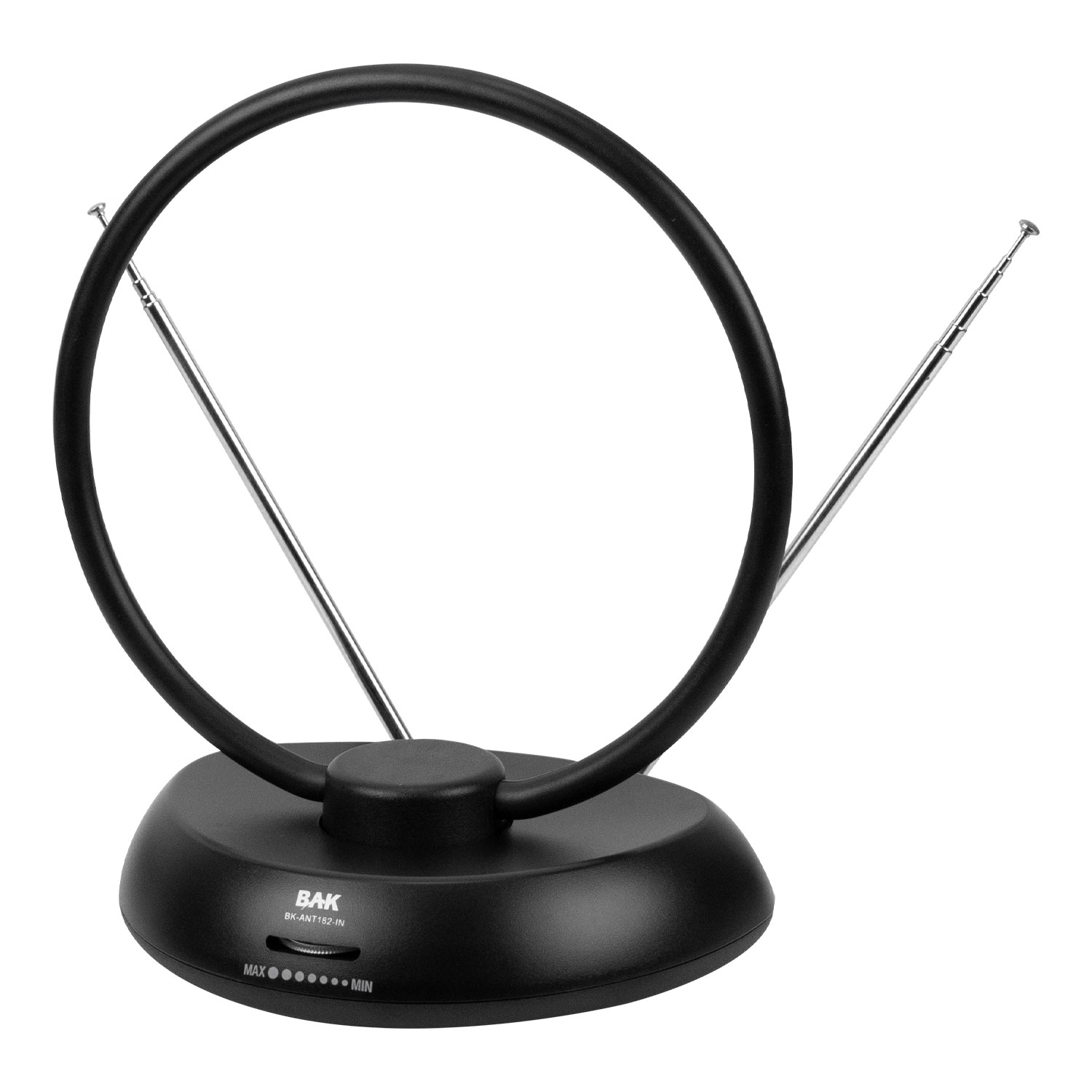 Foto do Produto Antena Digital Bak BK-182 - Interno - VHF/UHF/HDTV - Preto