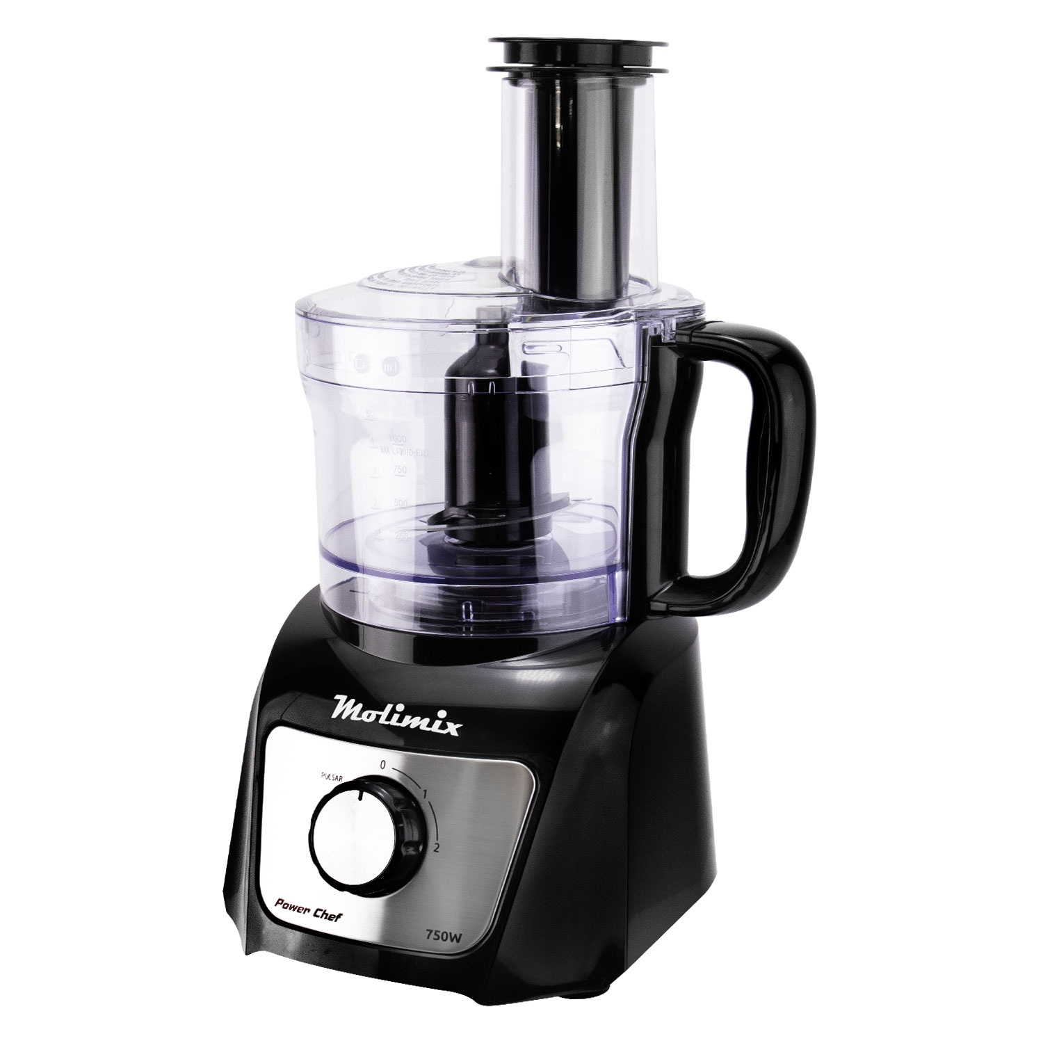 Foto do Produto Multiprocessador de Alimentos Molimix Power Chef MMP-750 - 750W - 1L - 4 em 1 - 220V - Preto