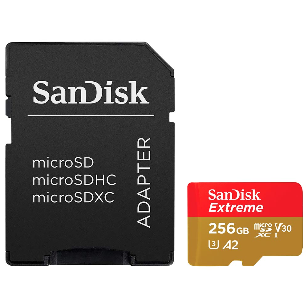 Foto do Produto Cartao de Memoria Micro SD SanDisk Extreme V30 A2 U3 4K UHD - 190-130MB/S