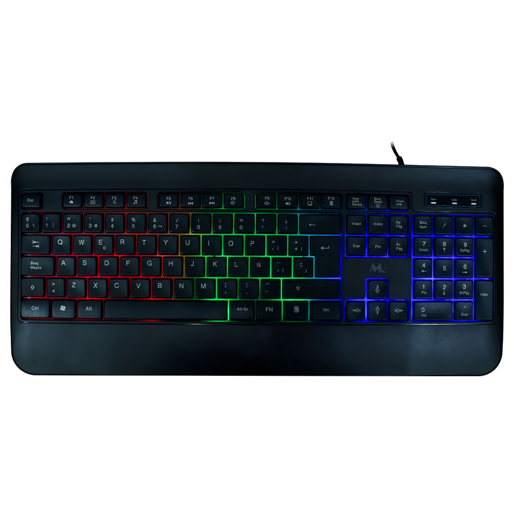 Foto do Produto Teclado Gamer Mtek KB-7701LR USB / RGB / Espanhol - Preto