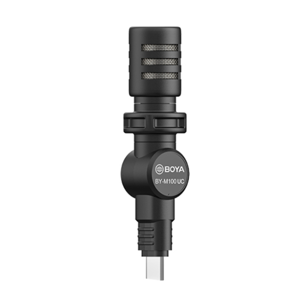 Foto do Produto Microfone condensador Boya BY-M100UC USB-C compatível com Smartphones, Notebooks e a maioria dos dispositivos Tipo-C - Preto