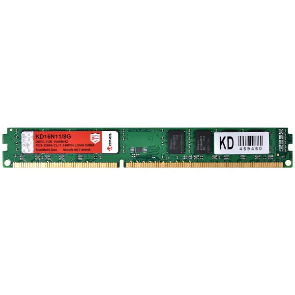 Foto do Produto Memória RAM para PC 8GB Keepdata KD16N11/8G DDR3 de 1600MHz - Verde
