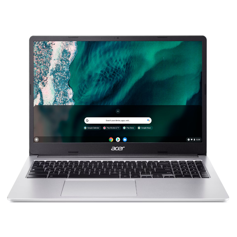 Foto do Produto Notebook Acer Chromebook 315 CB315-4H-C0BR - Intel Celeron N4500 1.1GHz - 4/64GB - 15.6 - Sparkly Silver