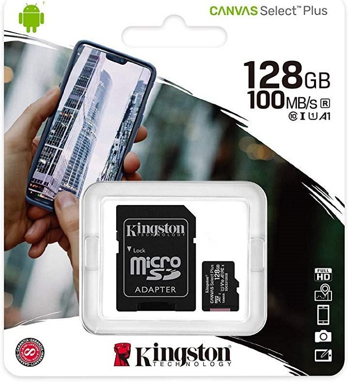 Foto do Produto MEMORIA MICRO SD KINGSTON 128GB SDXC/SDCS3 CANVAS 150MB/S
