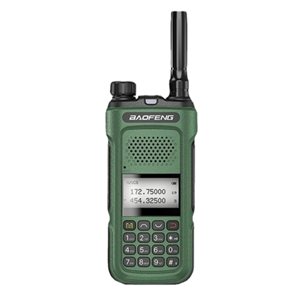 Foto do Produto Rádio Walkie Talkie Baofeng BF-UV10 / 5W / VHF / UHF / 136-174Mhz / 128 Canais - Preto/Verde