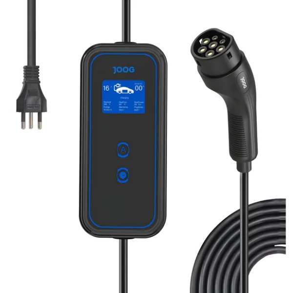 Foto do Produto Carregador Portátil Joog para Carro Eletrico JG-EVPC2 / 16A / 3.5KW - Preto