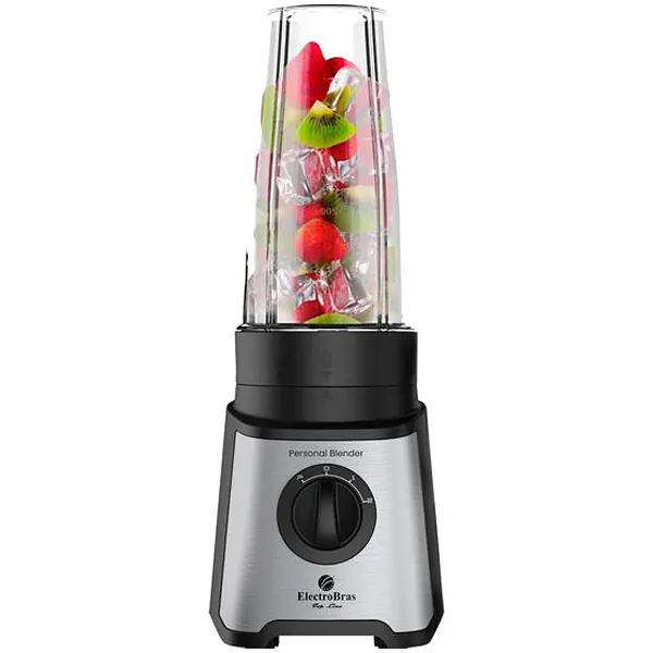 Foto do Produto Liquidificador Electrobras Personal Blender EBPB350 350 watts 750 ml 2 Velocidades + Pulsar 220 - 240 V ~ 50/60 Hz - Preto/Prata
