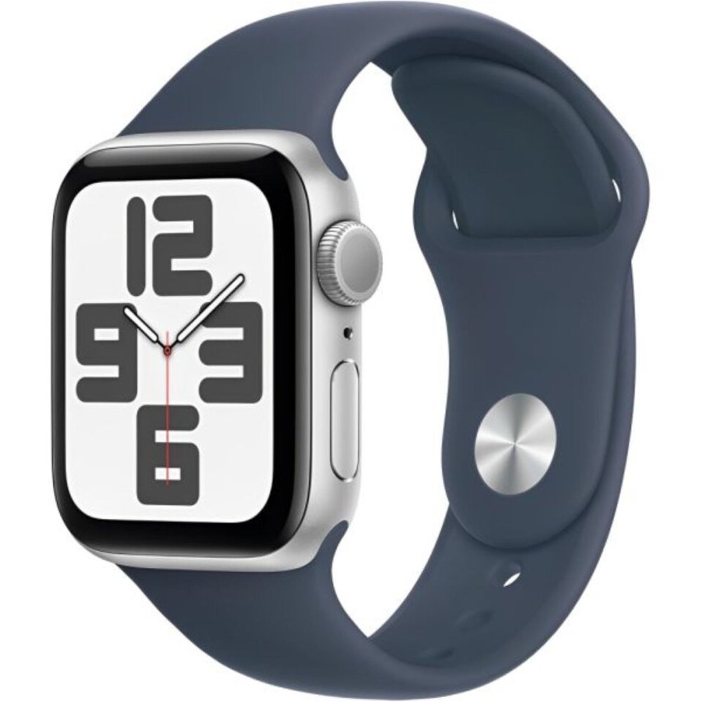Foto do Produto Apple Watch Se 2 40mm GPS MXED3LL/A Aluminum Silver/Sport Band Storm Blue M/L