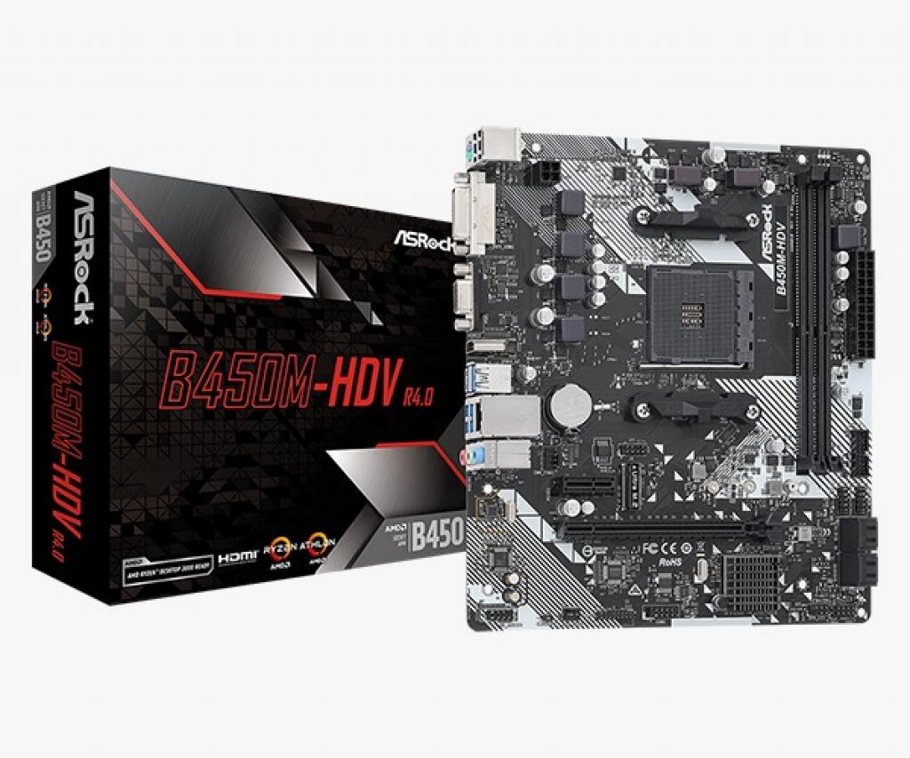 Foto do Produto Placa Mae AMD (AM4) Asrock B450M-HDV R4.0