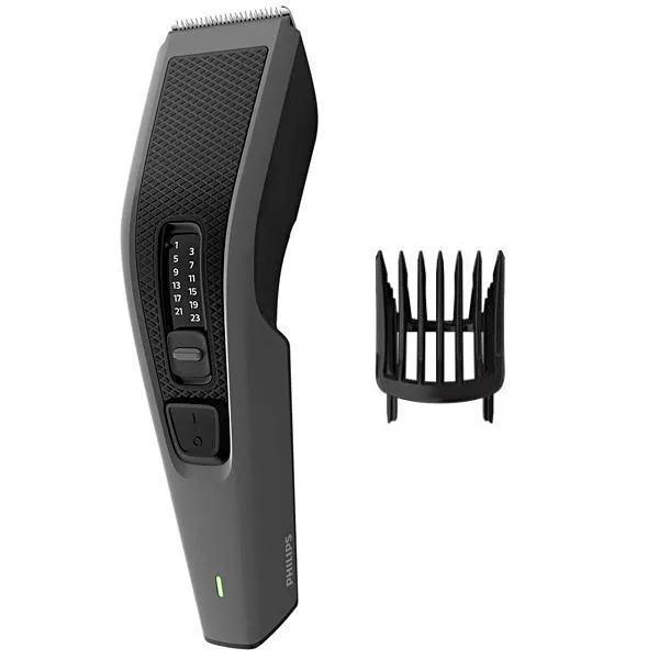 Foto do Produto Máquina de Cortar Cabelo Philips Series 3000 HC3520/15 Recarregável - Cinza/Preta