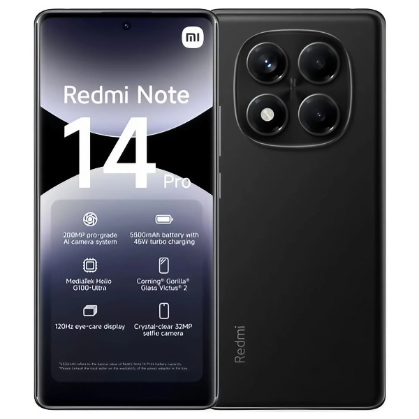 Foto do Produto Smartphone Xiaomi Redmi Note 14 Pro 4G 256GB 8GB RAM DS - Black Global